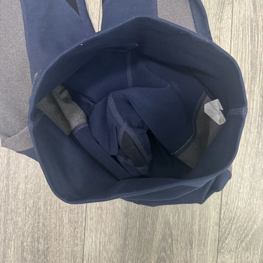 ALO Yoga Elevate Hi-Rise Leggings Navy Gray Mesh Colorblock Size XS GUC